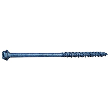Masonry Screw, 3/16 Dia., Hex, 3 3/4 In L, Steel Blue Ruspert, 100 PK